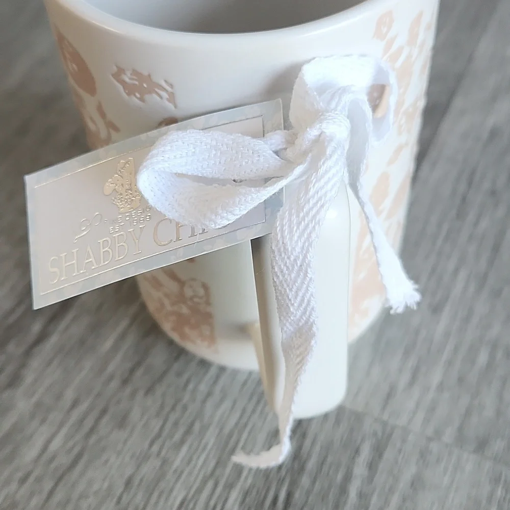 Beautiful ivory mug with pink floral detail. NWT. 16 oz - Picture 4 of 5